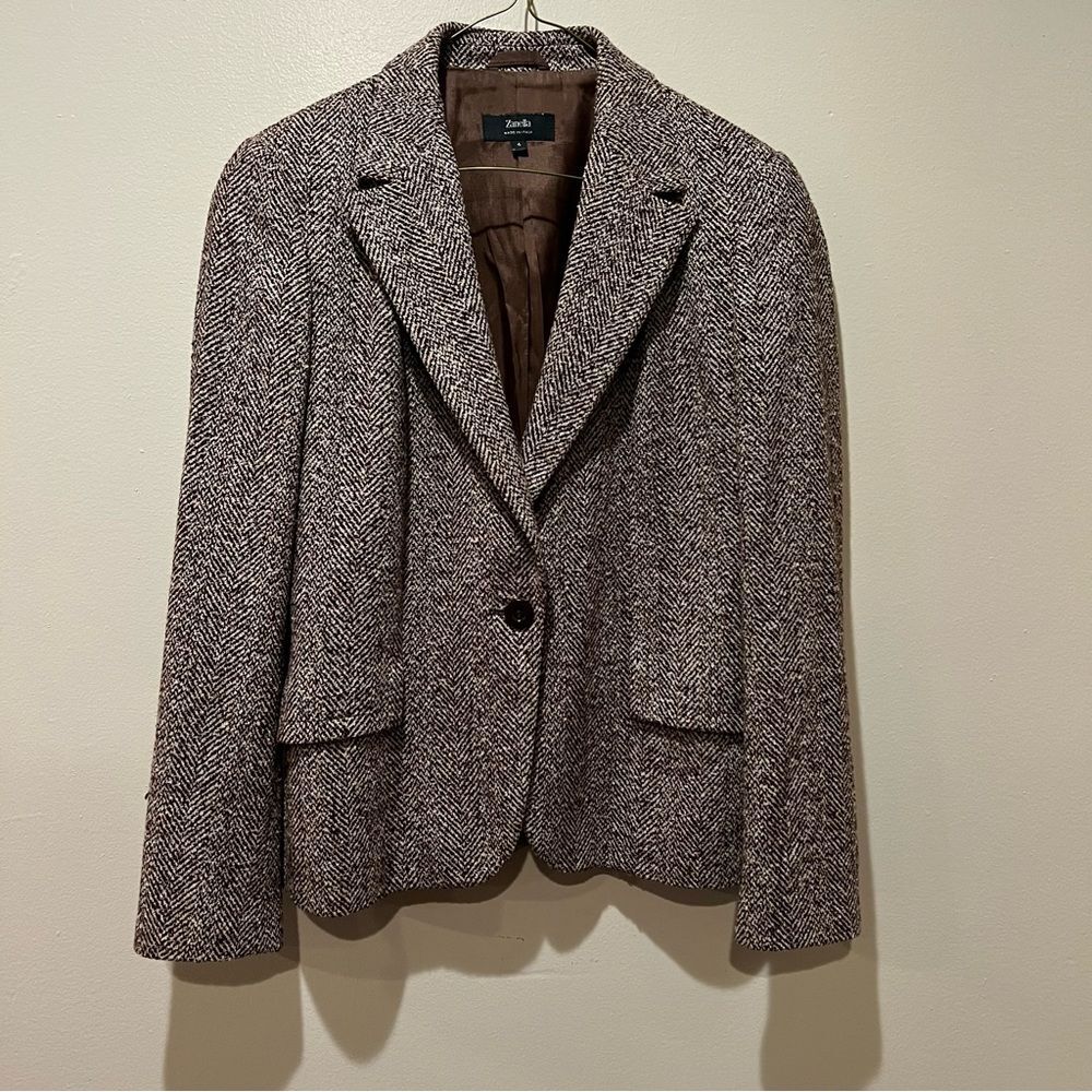 Zanella Schoolboy Tweed Blazer Size 4